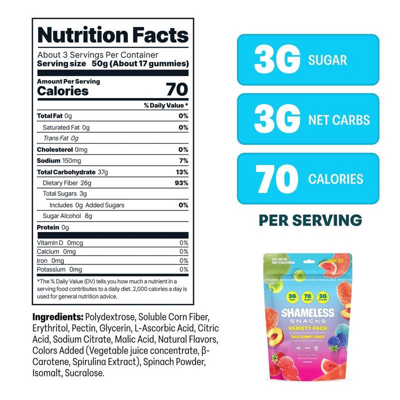 slide 3 of 6, Shameless Snacks Variety Pack Candy - 5.5oz, 5.5 oz