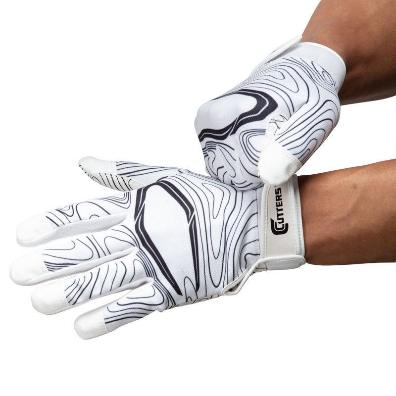 slide 2 of 3, Shock Doctor Cutters Game Day Receiver Gloves, White Topo, YL/YXL, 1 ct