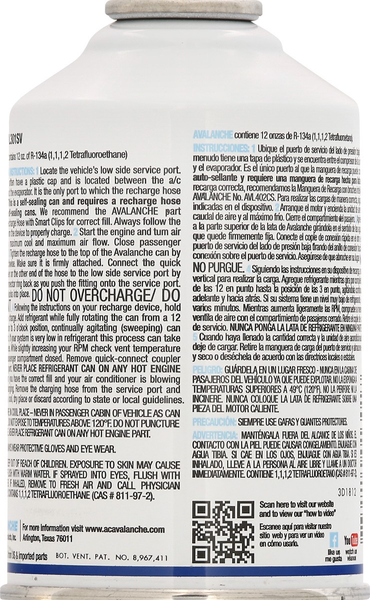 slide 5 of 9, Avalanche 134a Refrigerant 12 oz, 12 oz