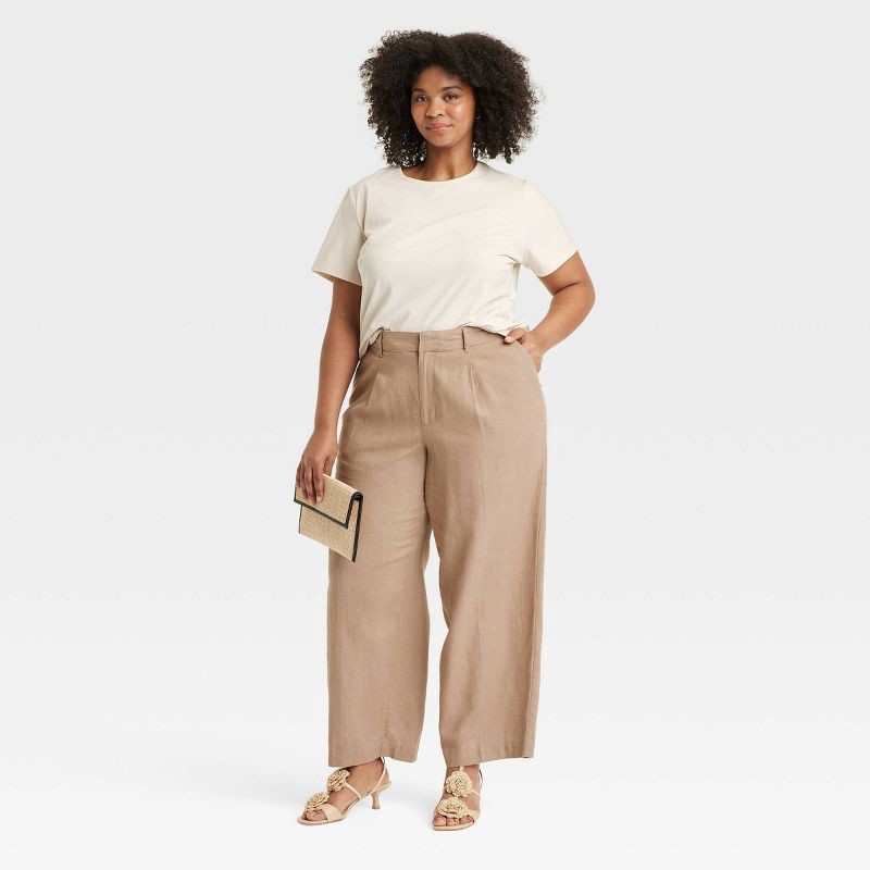 slide 3 of 4, Women's Short Sleeve T-Shirt - A New Day™ Cream XXL: Cotton Spandex Blend, Crew Neck, Jersey Fabric, 1 ct