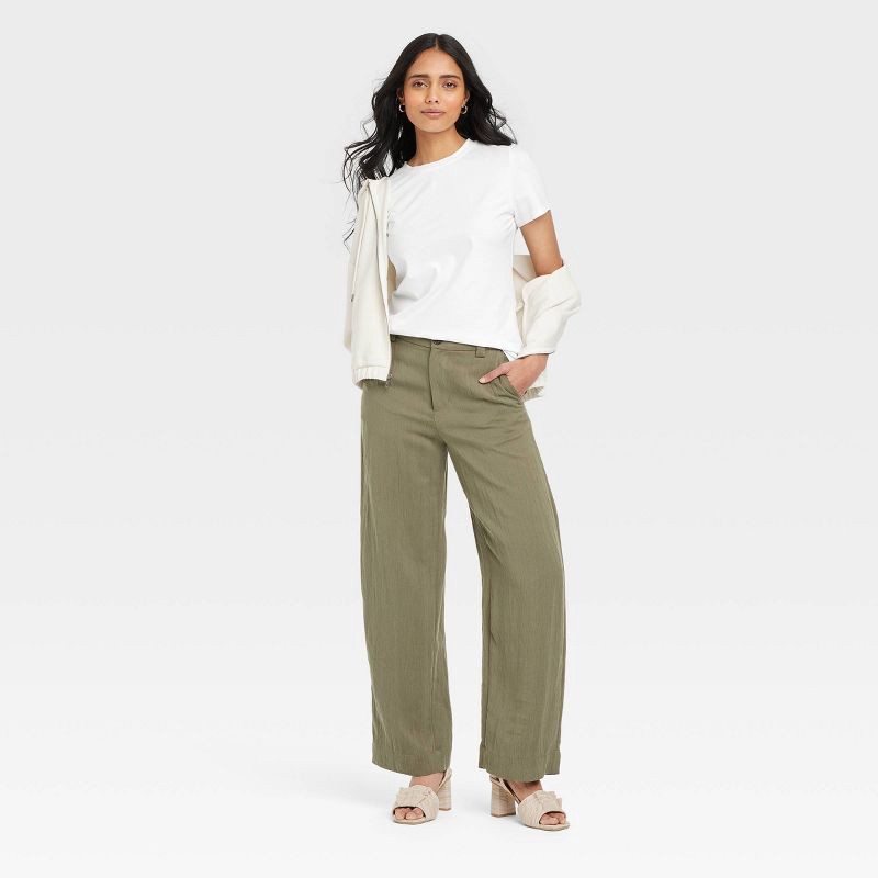 slide 3 of 4, Women's Short Sleeve T-Shirt - A New Day™ White XS: Cotton Spandex Blend, Crew Neck, Pullover Style, 1 ct