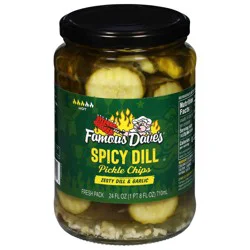 Famous Dave's Spicy Dill Pickle Chips - 24 fl oz