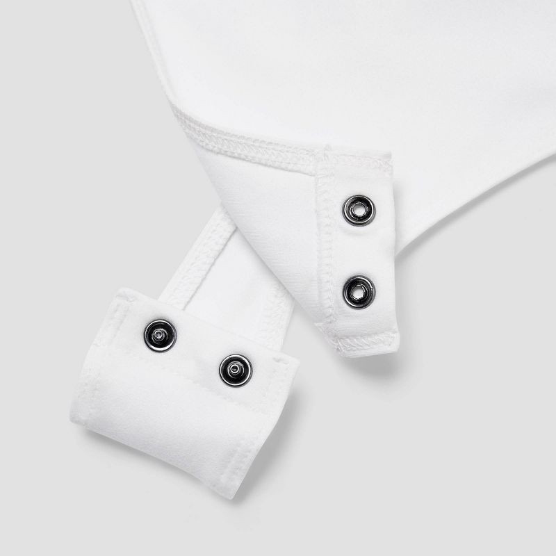 slide 5 of 5, Women's ButterBliss Bodysuit - Wild Fable™ White XS: Recycled Polyester, Spandex, Adjustable Strap, Crotch Snap, Scoop Back, 1 ct