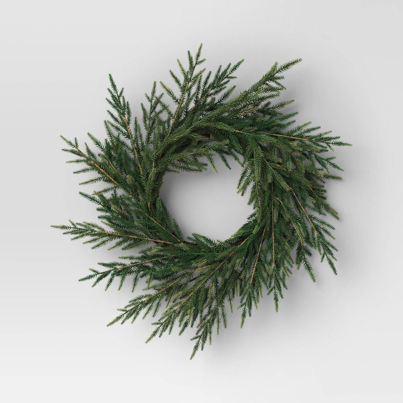 slide 1 of 3, 24" Christmas Unlit Mixed Norfolk Wreath - Wondershop™, 1 ct