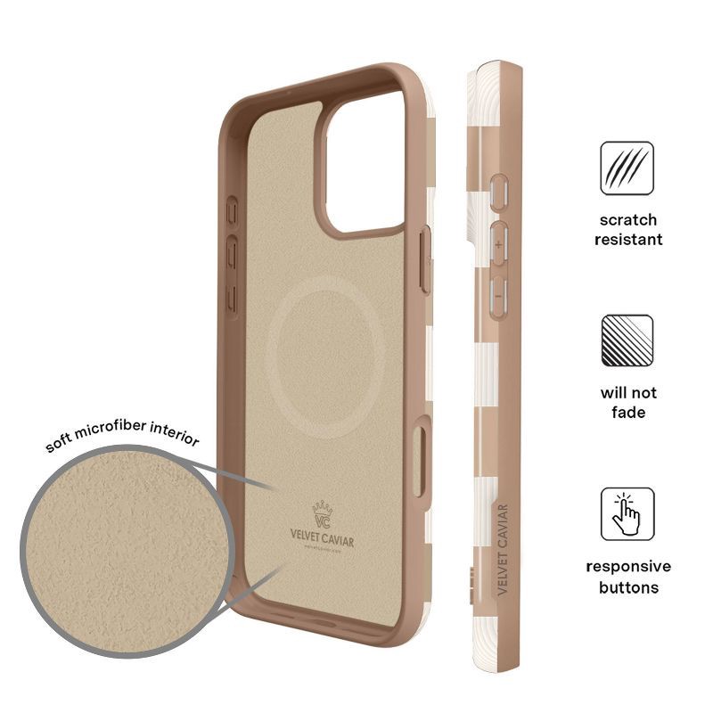slide 5 of 7, VELVET CAVIAR iPhone 16 Pro MagSafe Case - Nude Vibe Checker: Protective Cell Cover, 1 ct