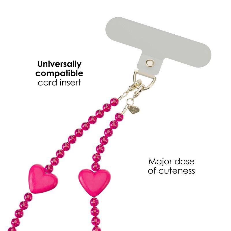 slide 3 of 4, VELVET CAVIAR Phone Charm - Hot Pink Heart: Cell Phone Wristlet Accessory, 1 ct
