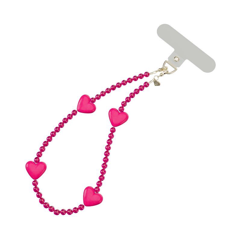 slide 1 of 4, VELVET CAVIAR Phone Charm - Hot Pink Heart: Cell Phone Wristlet Accessory, 1 ct