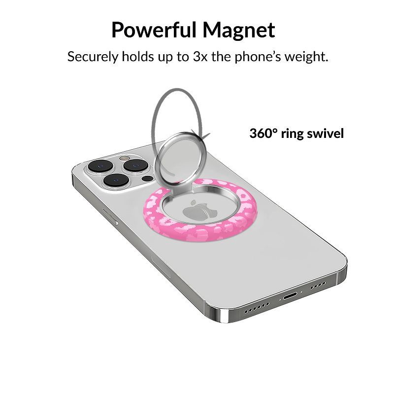 slide 2 of 6, VELVET CAVIAR MagSafe Grip Ring - Hot Pink Leopard, 1 ct