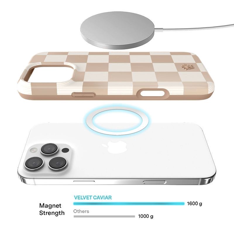 slide 3 of 7, VELVET CAVIAR iPhone 16 Pro Max MagSafe Case - Nude Vibe Checker: Bump-Resistant Pattern, 1 ct
