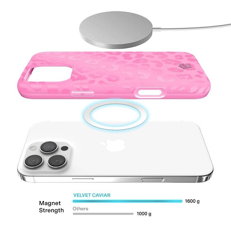 slide 3 of 7, VELVET CAVIAR iPhone 16 Pro MagSafe Case - Hot Pink Leopard: Bump-Resistant Cover, 1 ct