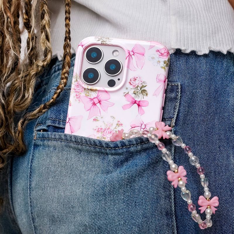 slide 4 of 6, VELVET CAVIAR Phone Charm - Pink Bow, 1 ct