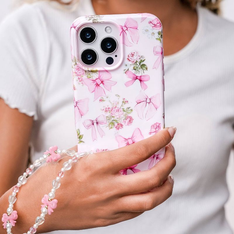 slide 5 of 6, VELVET CAVIAR Phone Charm - Pink Bow, 1 ct