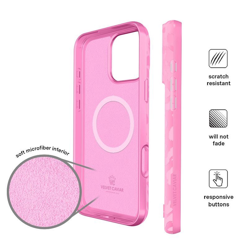 slide 5 of 7, VELVET CAVIAR iPhone 16 Pro Max MagSafe Case - Hot Pink Leopard: Bump-Resistant Design, 1 ct