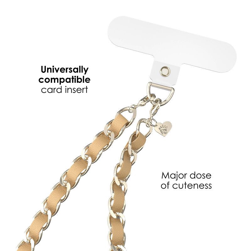 slide 3 of 4, VELVET CAVIAR Phone Charm - Nude Leather Chain, 1 ct