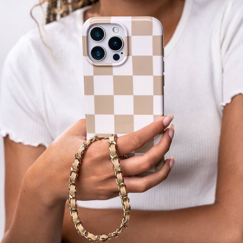 slide 4 of 4, VELVET CAVIAR Phone Charm - Nude Leather Chain, 1 ct