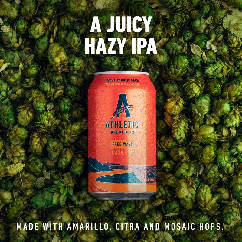 slide 6 of 9, Athletic Brewing Co Athletic Brewing Free Wave Hazy Non-Alcoholic Beer - 12pk/12 fl oz Cans, 12 ct; 12 fl oz