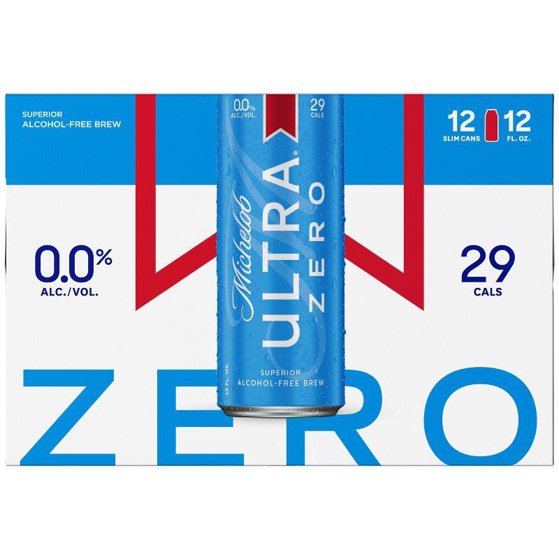 slide 9 of 9, Michelob ULTRA Zero Non-Alcoholic Beer - 12pk/12 fl oz Cans, 12 ct; 12 fl oz