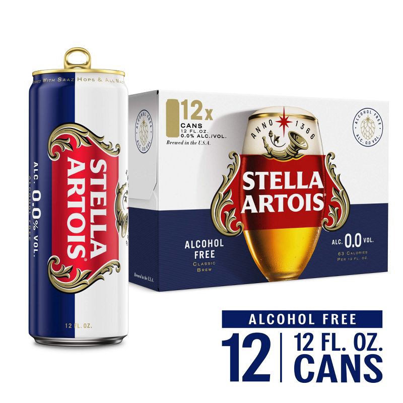 slide 2 of 6, Stella Artois 0.0 Non-alcoholic Premium Beer 12pk/12 fl oz Cans, 12 ct; 12 fl oz
