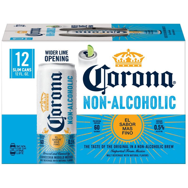slide 2 of 9, Corona Non-Alcoholic Beer - 12pk/12 fl oz Cans, 12 ct; 12 fl oz