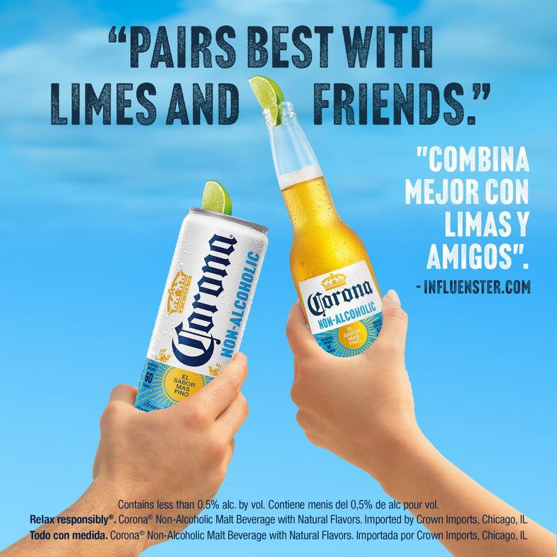 slide 7 of 9, Corona Non-Alcoholic Beer - 12pk/12 fl oz Cans, 12 ct; 12 fl oz