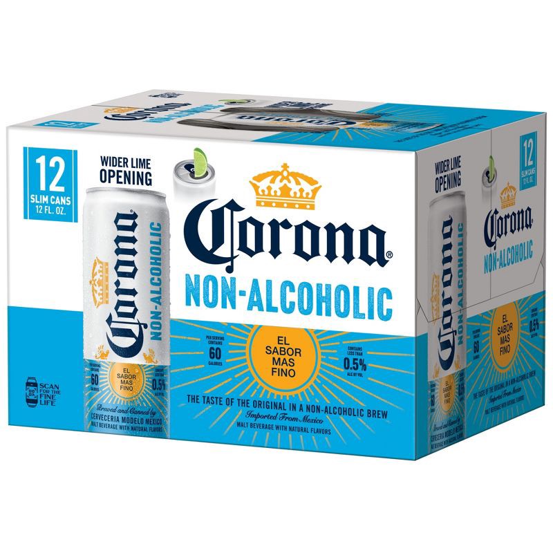 slide 9 of 9, Corona Non-Alcoholic Beer - 12pk/12 fl oz Cans, 12 ct; 12 fl oz