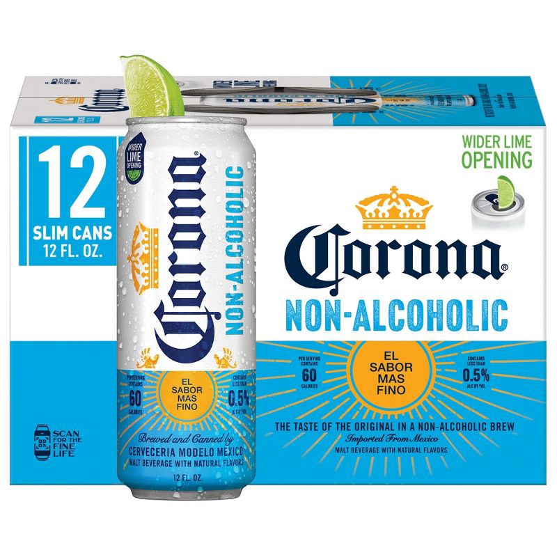 slide 1 of 9, Corona Non-Alcoholic Beer - 12pk/12 fl oz Cans, 12 ct; 12 fl oz