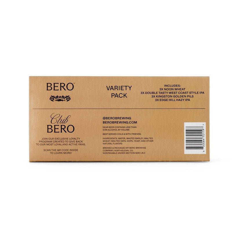slide 5 of 5, BERO Brewing Variety Pack Non-Alcoholic Beer - 12pk/12 fl oz Cans, 12 ct; 12 fl oz