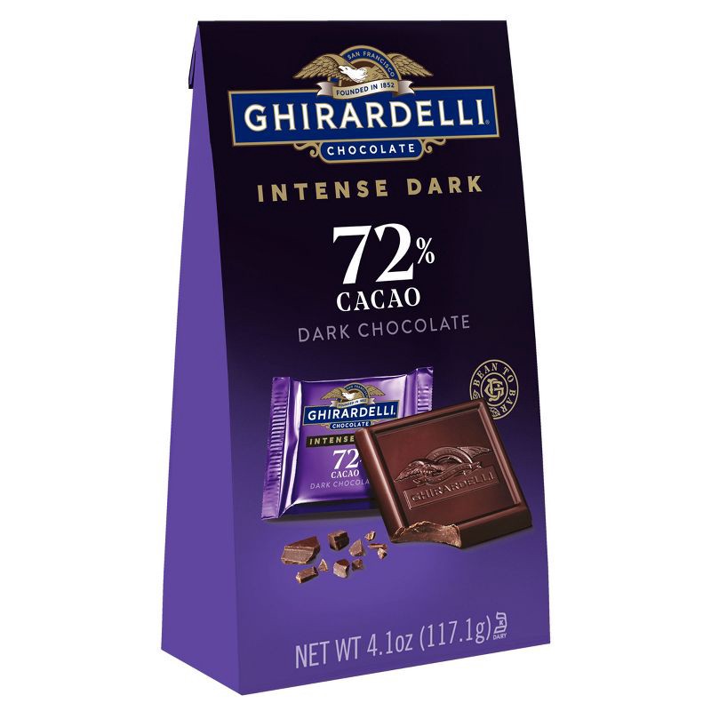 slide 1 of 7, Ghirardelli INTENSE DARK Chocolate Candy SQUARES, 72% Cacao - 4.1oz, 4.1 oz