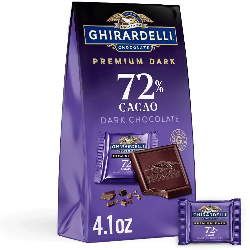 slide 1 of 7, Ghirardelli INTENSE DARK Chocolate Candy SQUARES, 72% Cacao - 4.1oz, 4.1 oz