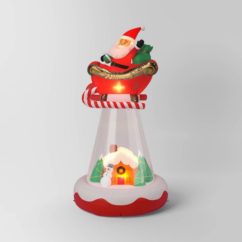 slide 1 of 4, 10' Christmas Indoor/Outdoor Lighted Inflatable Santa in Sleigh Over the House - Wondershop™, 1 ct