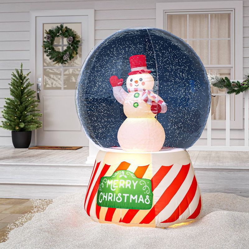 slide 2 of 4, 6' Christmas Indoor/Outdoor Lighted Inflatable Snow Globe - Wondershop™, 1 ct