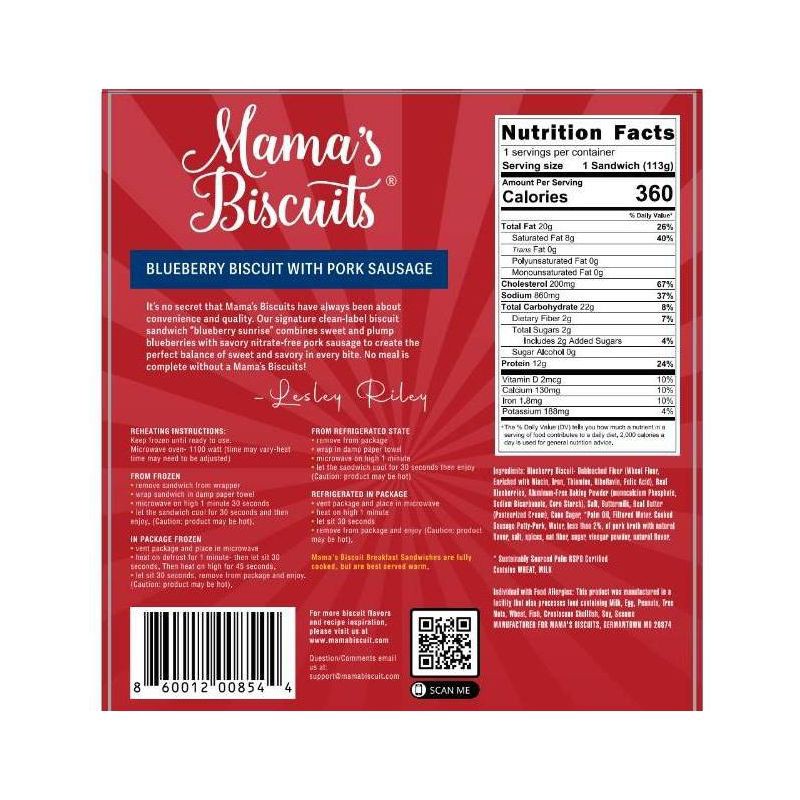 slide 2 of 4, Mama's Biscuits Frozen Breakfast Sandwiches Blueberry Sunrise - 4oz, 4 oz
