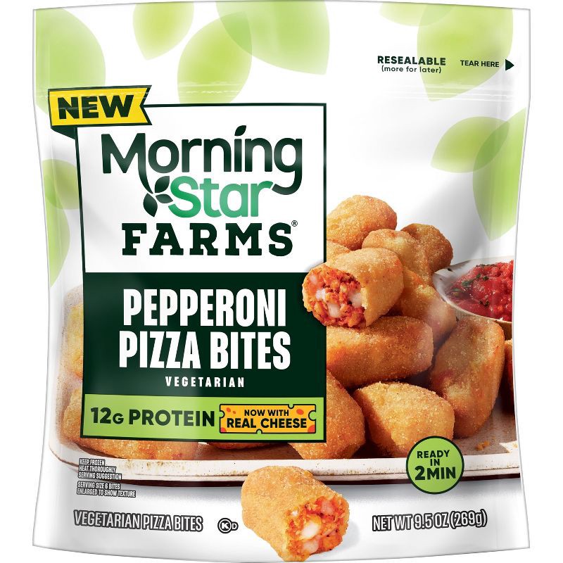 slide 6 of 6, Morningstar Farms Frozen Pepperoni Pizza Bites - 9.5oz, 9.5 oz