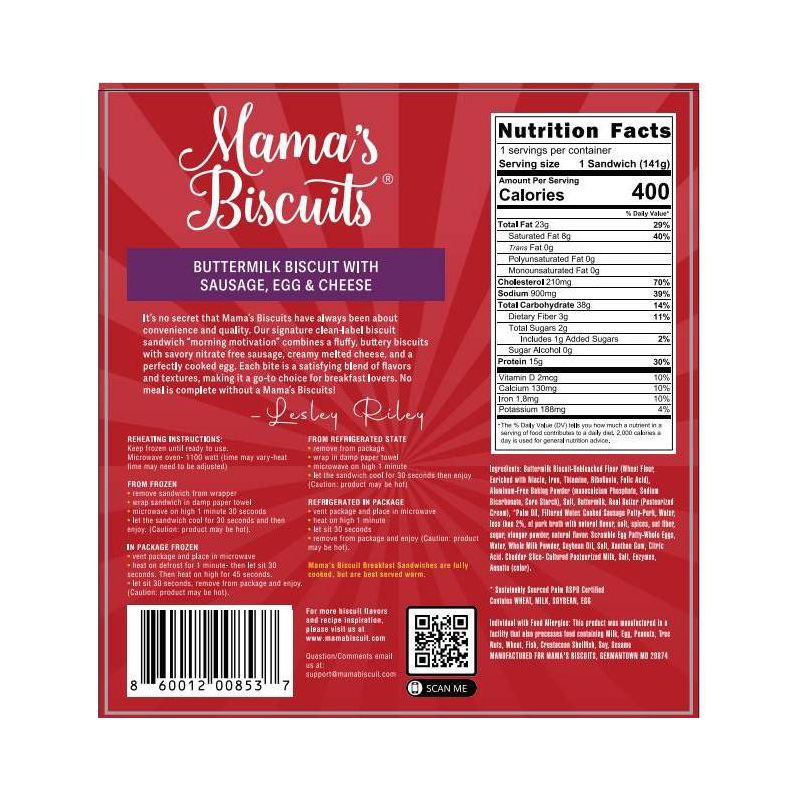 slide 2 of 6, Mama's Biscuits Frozen Breakfast Sandwiches Morning Motivation - 5oz, 5 oz