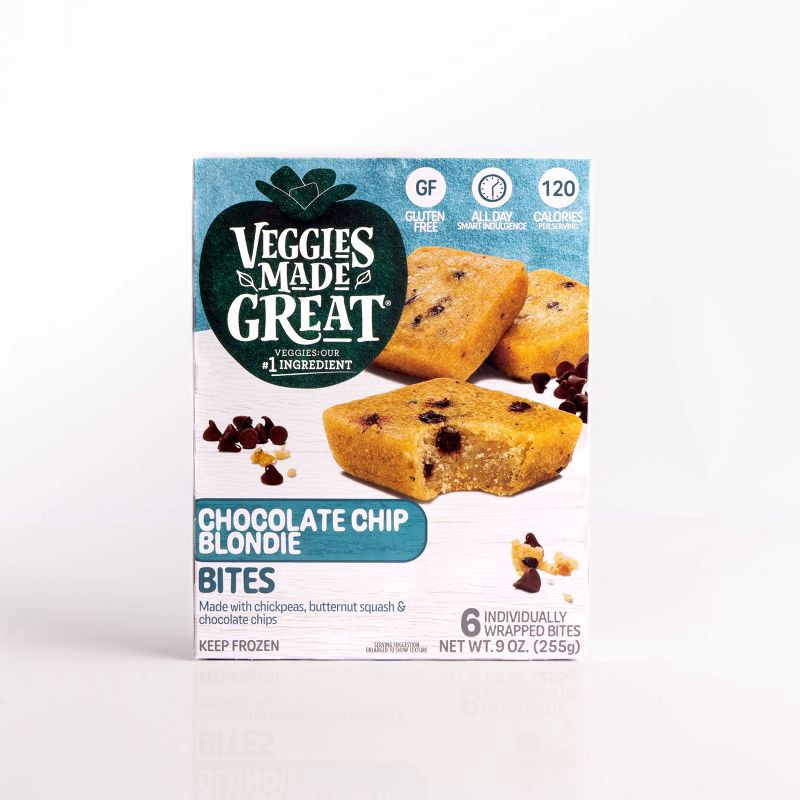 slide 1 of 5, Veggies Made Great Frozen Gluten Free Chocolate Chip Blondie Bites - 9oz/6ct, 6 ct; 9 oz