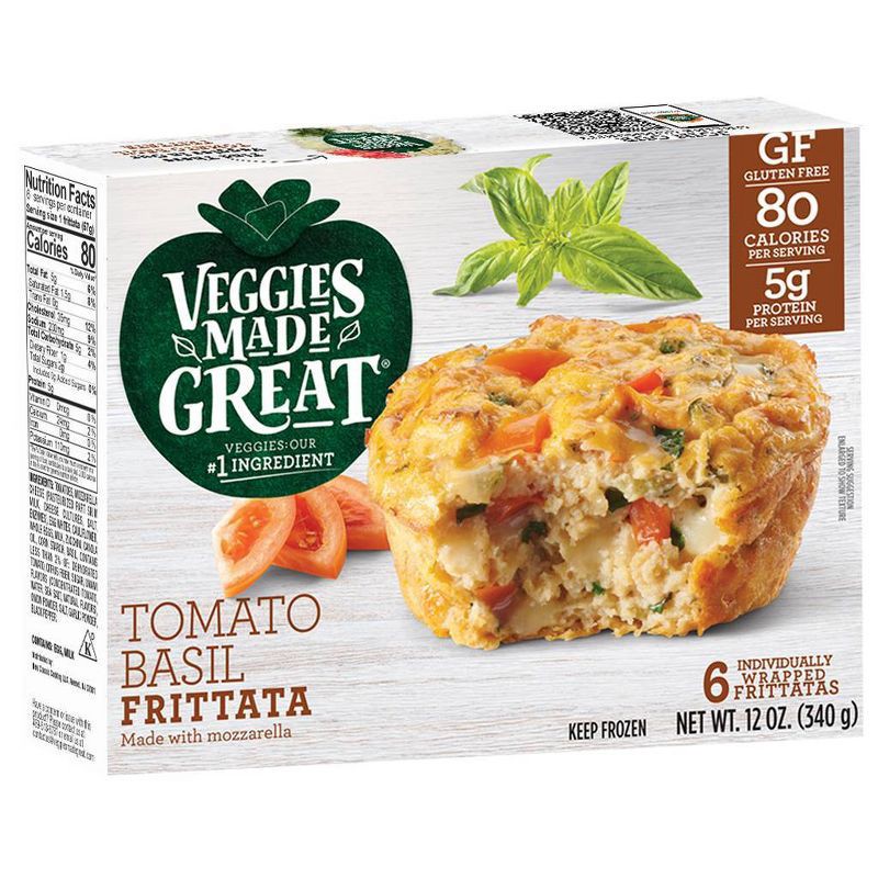 slide 1 of 6, Veggies Made Great Frozen Gluten Free Tomato Basil Frittata - 12oz/6ct, 6 ct; 12 oz