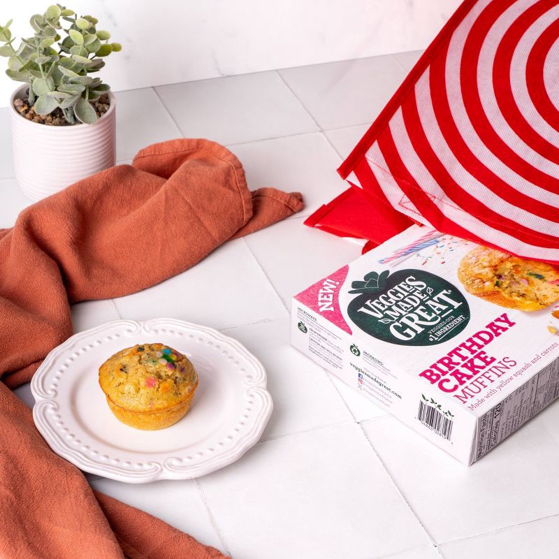 slide 3 of 6, Veggies Made Great Frozen Gluten Free Birthday Cake Muffin - 12oz/6ct, 6 ct; 12 oz