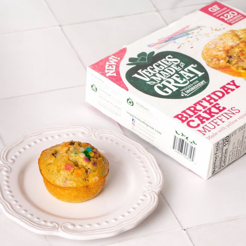 slide 4 of 6, Veggies Made Great Frozen Gluten Free Birthday Cake Muffin - 12oz/6ct, 6 ct; 12 oz