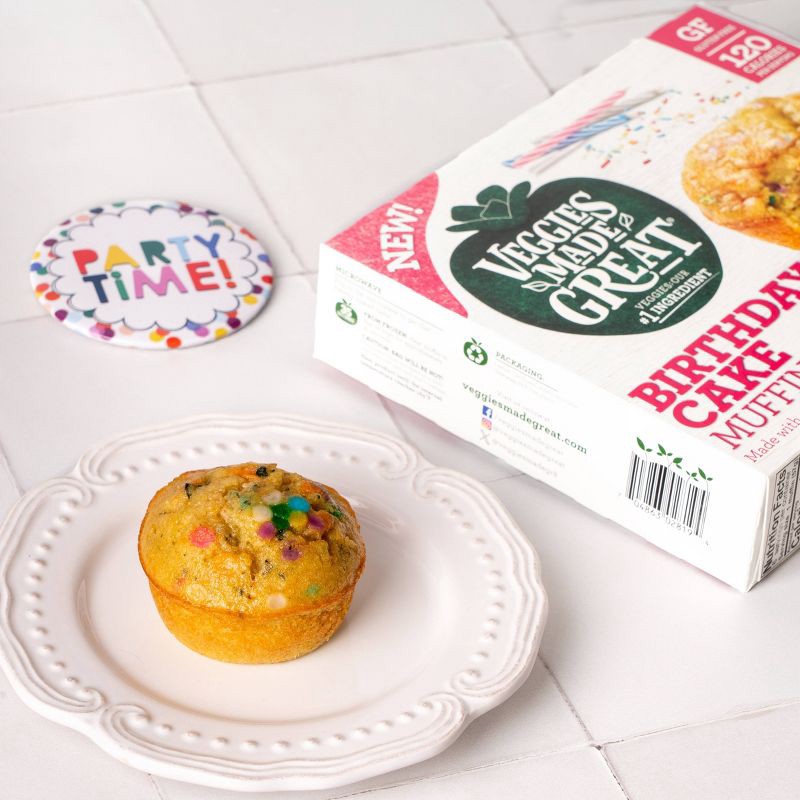 slide 5 of 6, Veggies Made Great Frozen Gluten Free Birthday Cake Muffin - 12oz/6ct, 6 ct; 12 oz