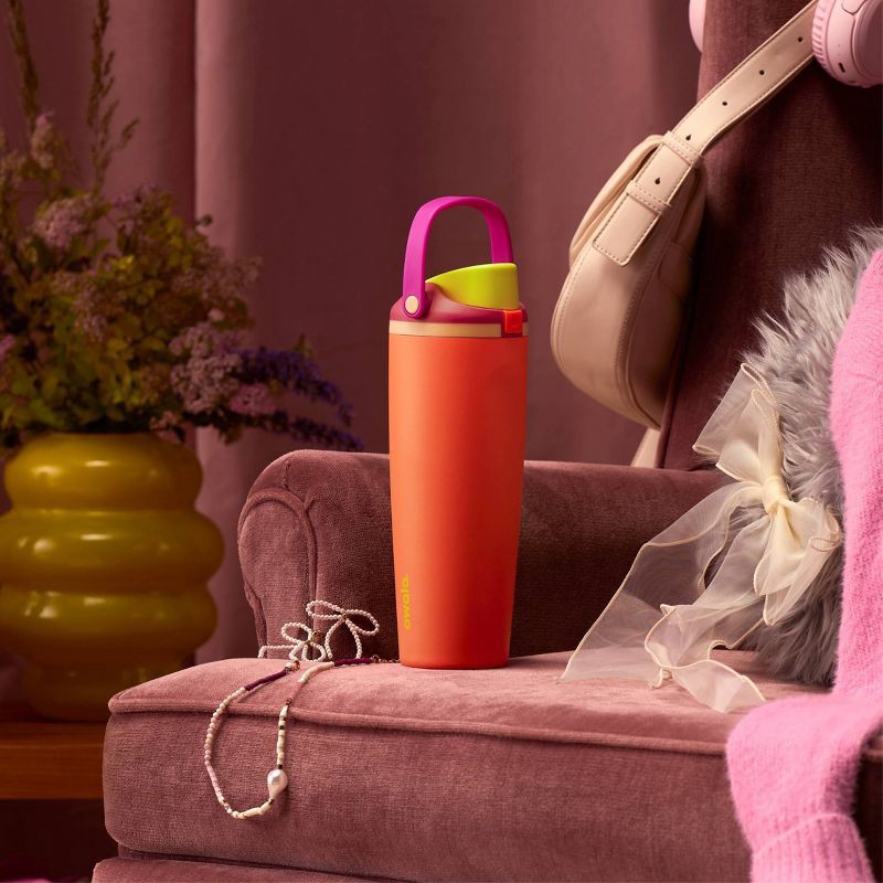 slide 6 of 9, Owala 30oz Stainless Steel Bucket Handle FreeSip Insulated Straw Tumbler Water Bottle - Neon Nectar, 30 oz