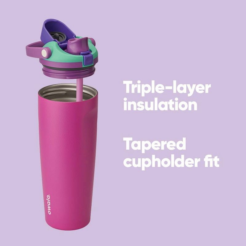 slide 6 of 9, Owala Special Edition 30oz FreeSip SWAY Stainless Steel Water Bottle- Shocking Grape, 30 oz