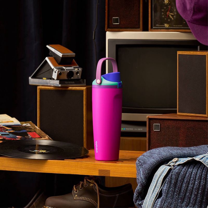 slide 7 of 9, Owala Special Edition 30oz FreeSip SWAY Stainless Steel Water Bottle- Shocking Grape, 30 oz