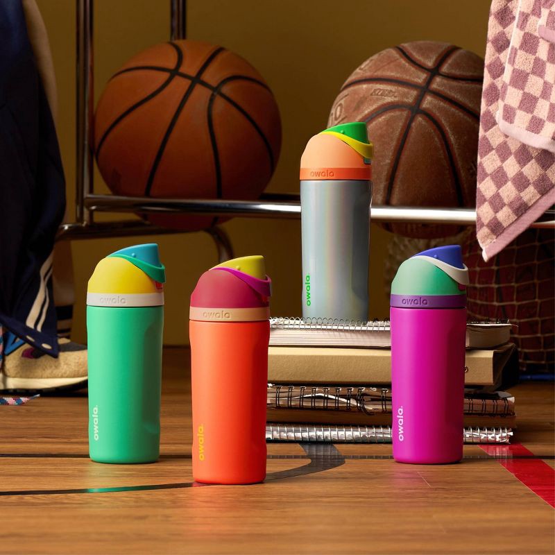 slide 6 of 7, Owala Special Edition 16oz Kids' FreeSip Stainless Steel Water Bottle - Neon Nectar, 16 oz