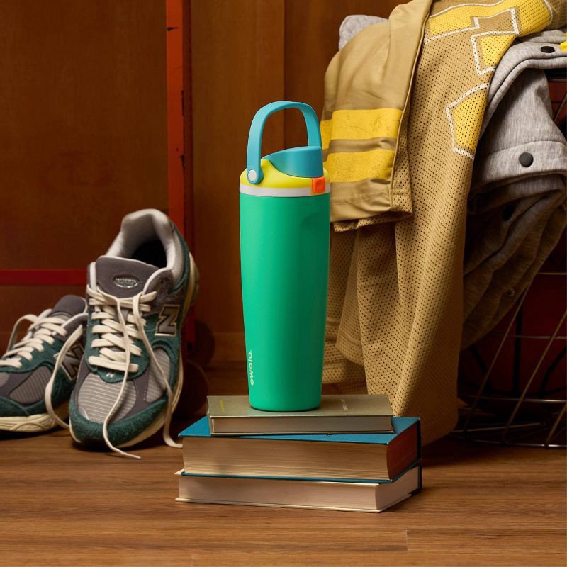 slide 6 of 9, Owala 30oz Stainless Steel Bucket Handle FreeSip Insulated Straw Tumbler Water Bottle - Summer Soiree, 30 oz