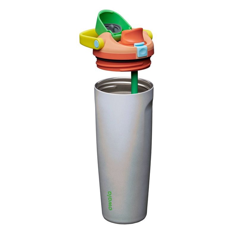 slide 3 of 9, Owala 30oz Stainless Steel Bucket Handle FreeSip Insulated Straw Tumbler Water Bottle - Opal Dream, 30 oz
