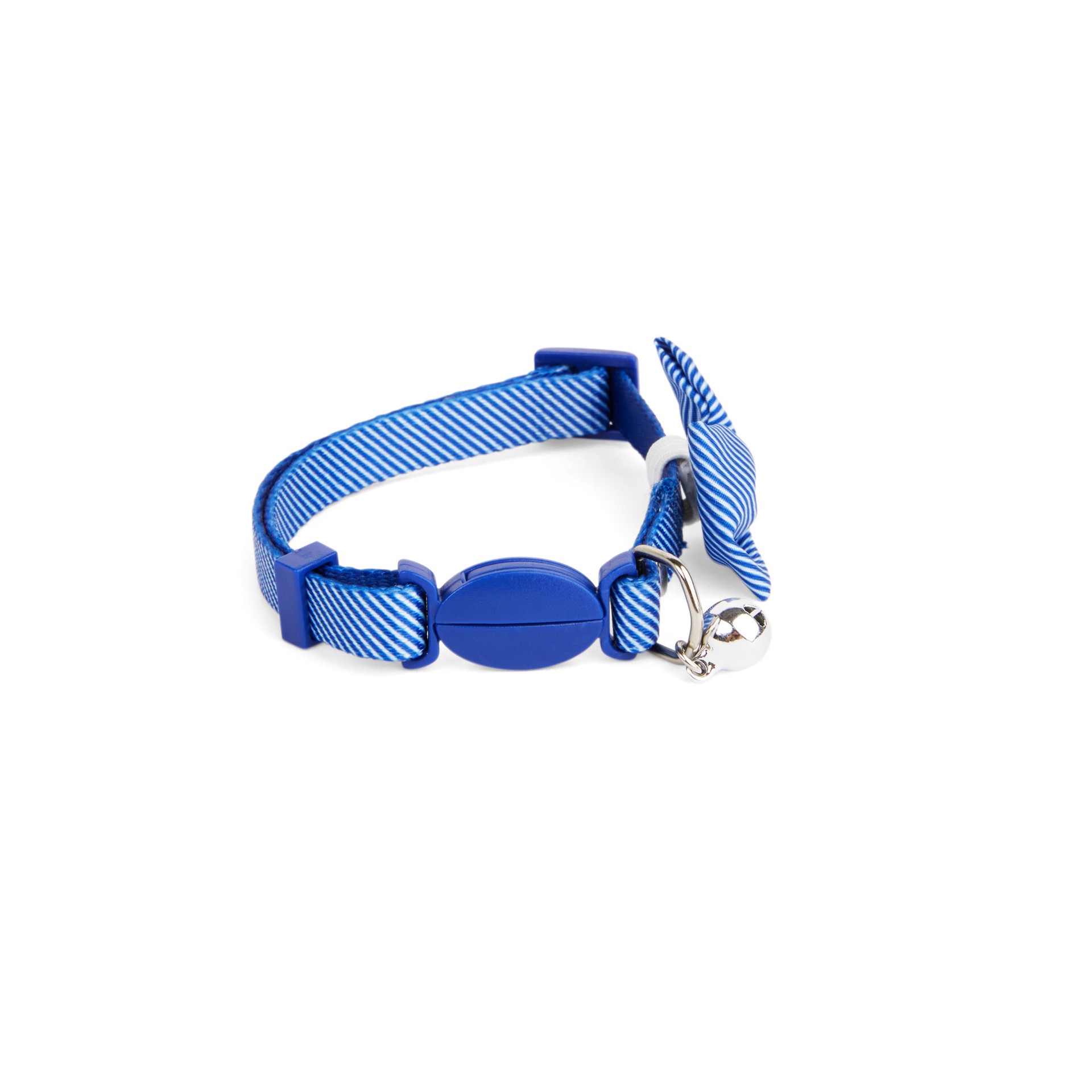 slide 1 of 1, YOULY Blue Seersucker Breakaway Bowtie Cat Collar, 1 ct