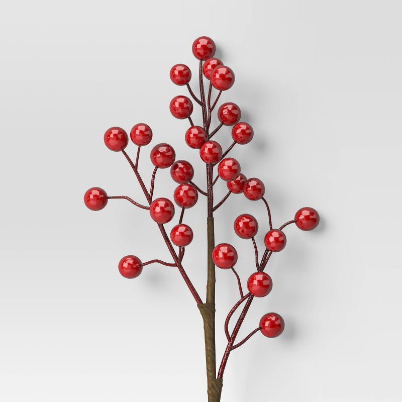 slide 4 of 4, 4pc Christmas Pick Set Red Berries - Wondershop™, 4 ct