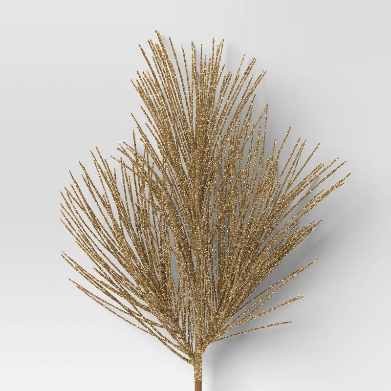 slide 4 of 4, 4pc Christmas Pick Set Champagne 2 Mixed Leaves Picks 2 Hard Needle - Wondershop™, 4 ct