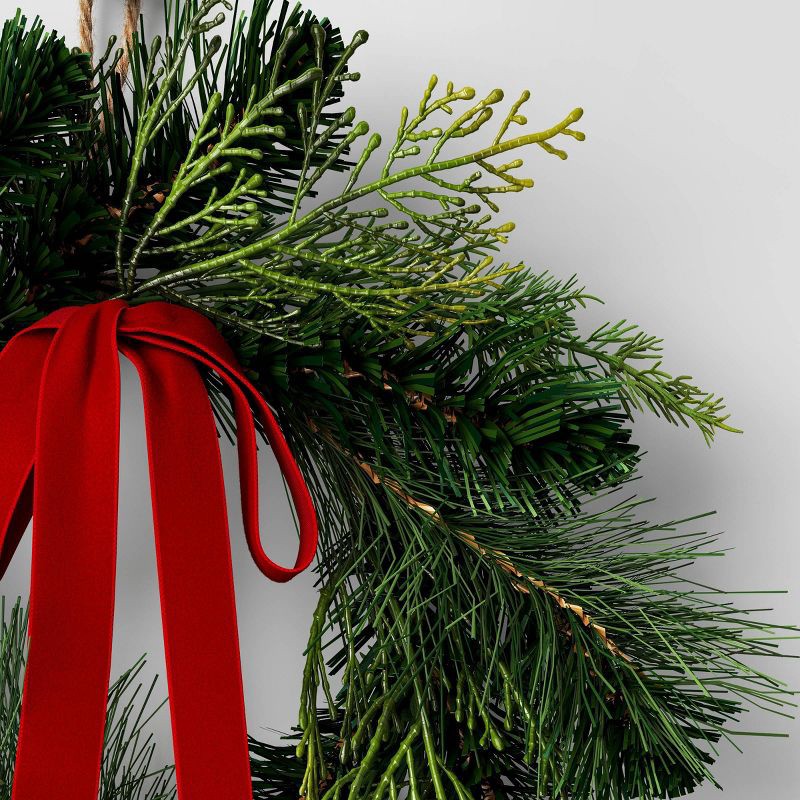 slide 3 of 3, 2pk Christmas Mini Wreath Red Bow - Wondershop™, 2 ct