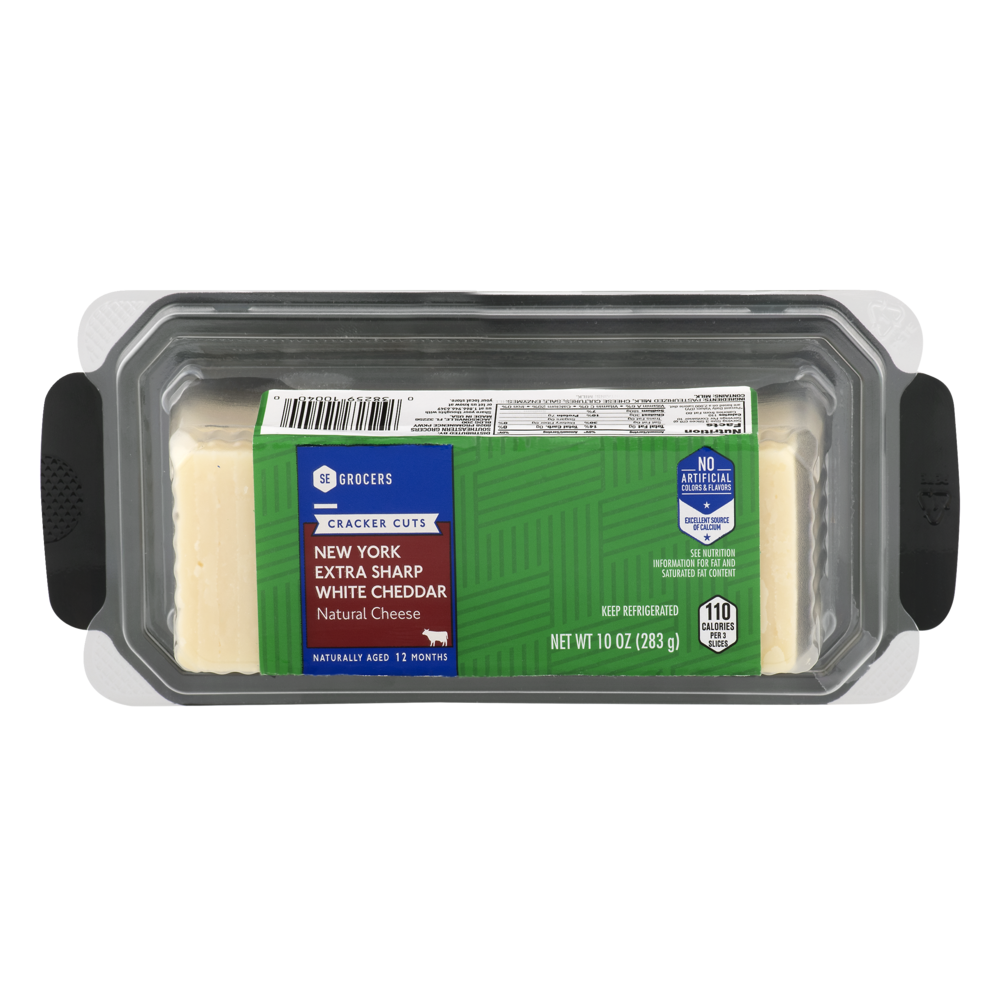 slide 1 of 1, SE Grocers Cracker Cuts New York Extra Sharp White Cheddar Natural Cheese, 10 oz